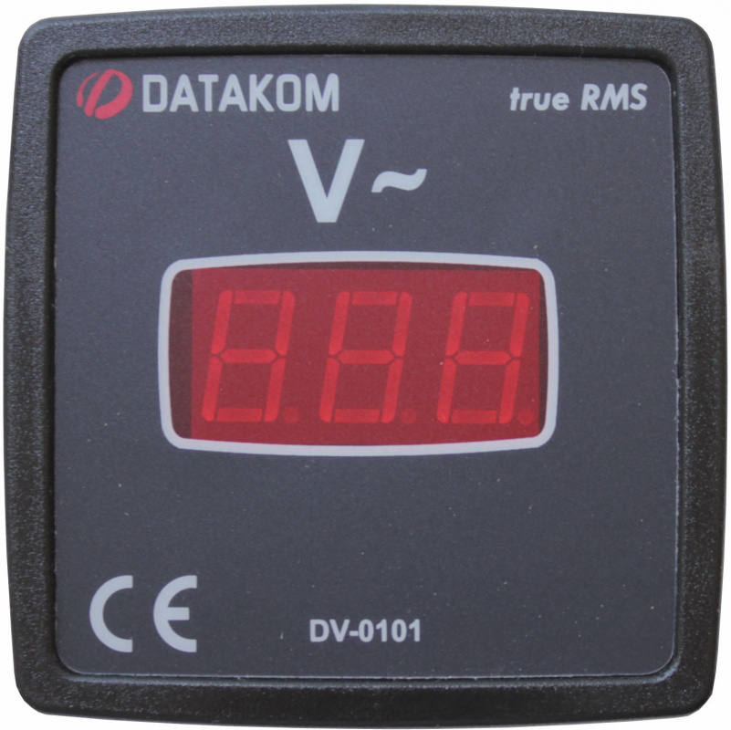 DATAKOM DV-0101 Voltmeter panel, 1 phase, 72x72mm, isolated power supply