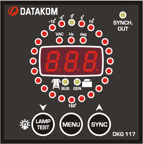 DATAKOM DKG-117, 72x72mm  synchroscope & check generator synch relay controller