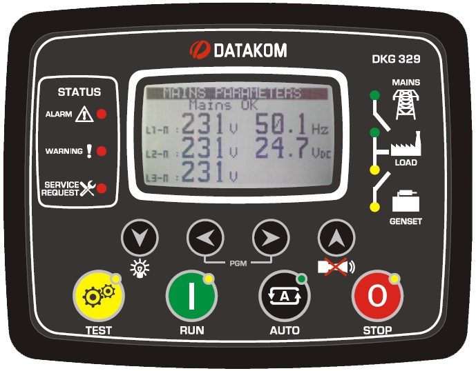 DATAKOM DKG-329 Generator/Mains Automatic transfer switch control panel (ATS) with synch check