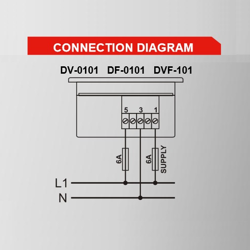 DATAKOM DV-0101 Voltmeter panel, 1 phase, 72x72mm
