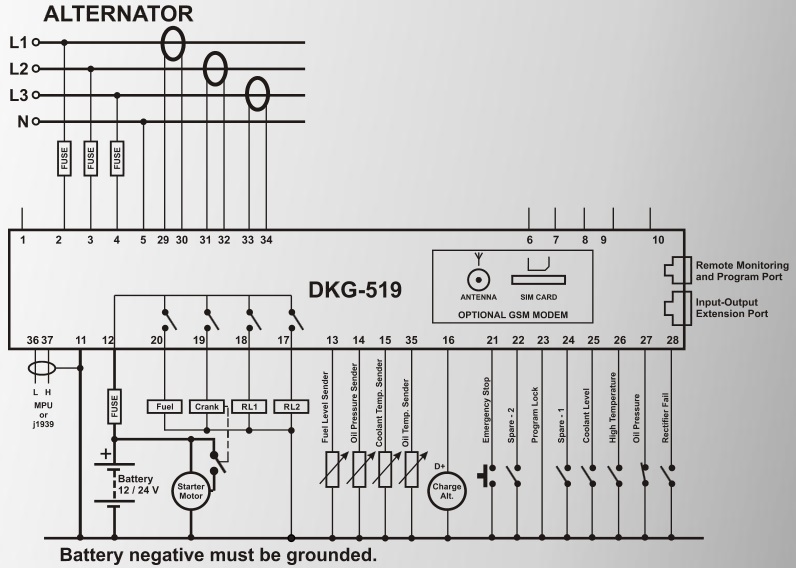 DATAKOM DKG-519-MPU Manual and Remote Start Controller