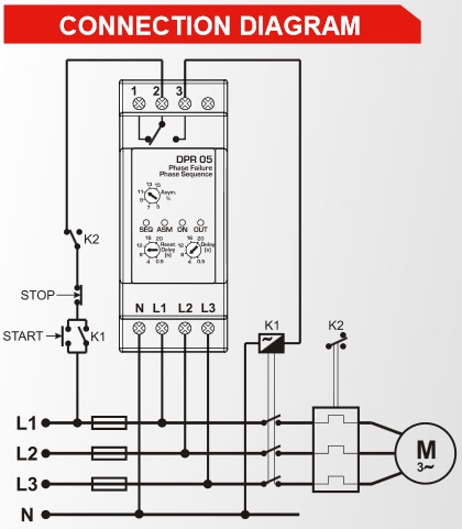 DATAKOM DPR-05 Motor Protection Controller, L-N, asymmetry 
