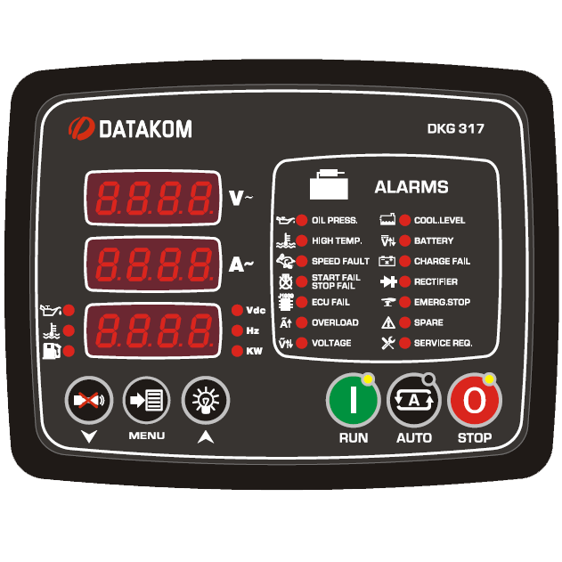 DATAKOM DKG-317 MPU Manual and remote start generator control panel
