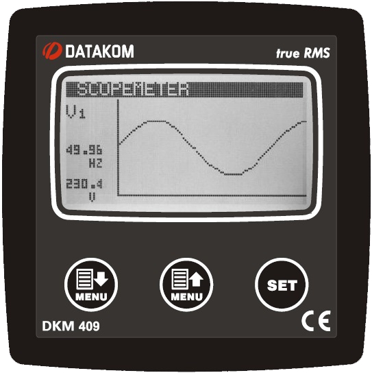 DATAKOM DKM-409-PRO Analyser, 96x96mm, 2.9” LCD, RS485, USB/Device, micro-SD, 2x4/20mA out, 4-inputs, 2-outputs (AC power supply)