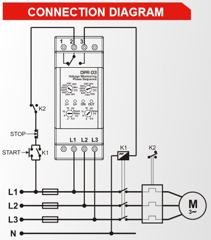 DATAKOM DPR-03 Voltage Protection Controller, L-L, UV/OV