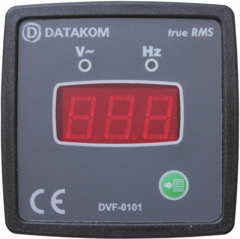 DATAKOM DVF-0101 Volt and frequency meter panel, 1 phase, 72x72mm