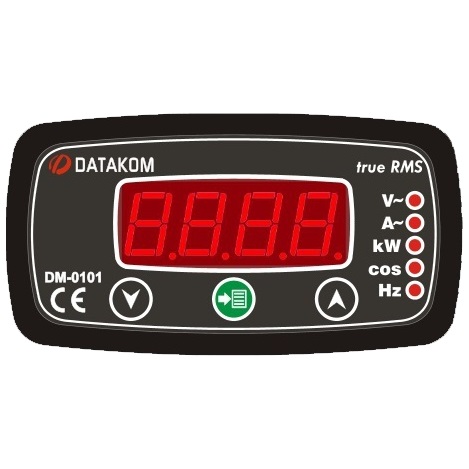 DATAKOM DM-0101 Multimeter, 1 phase, 96x48mm