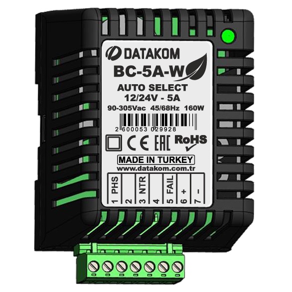 DATAKOM BC-5A-W Hi-Efficiency Battery Charger
