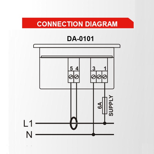 DATAKOM DA-0101 Ammeter panel, 1 phase, 72x72mm