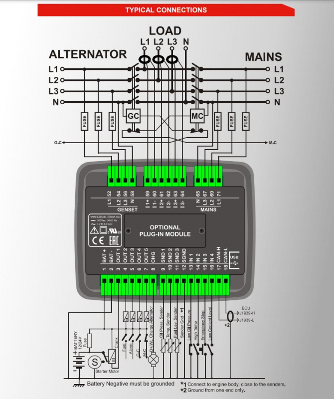 Datakom D Mk Multifunctional Genset Controller With J Ats Amf Avr Ecm Dkg