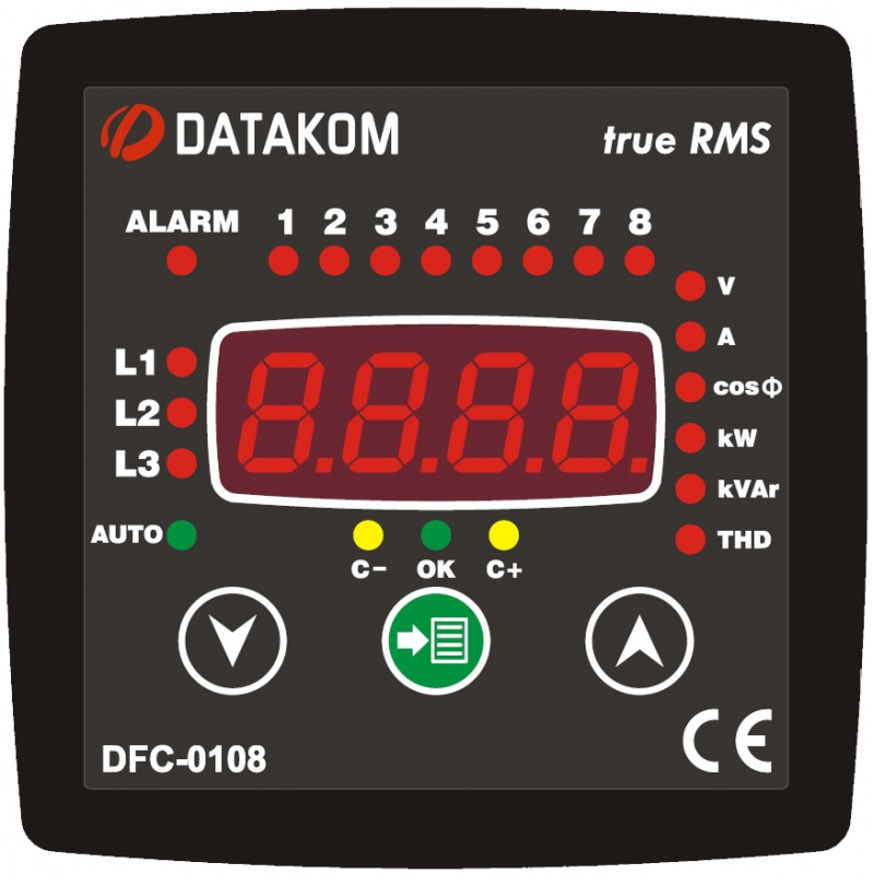 DATAKOM DFC-0108 power factor controller (8 steps) 96x96mm 