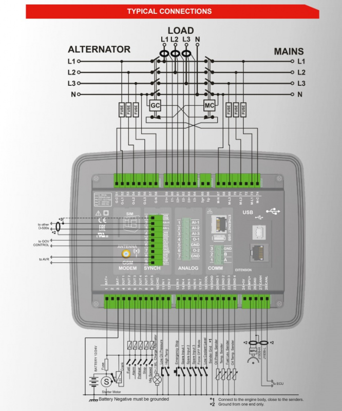 DATAKOM D-500-MK2 Multifunctional Generator Controller with MPU + J1939