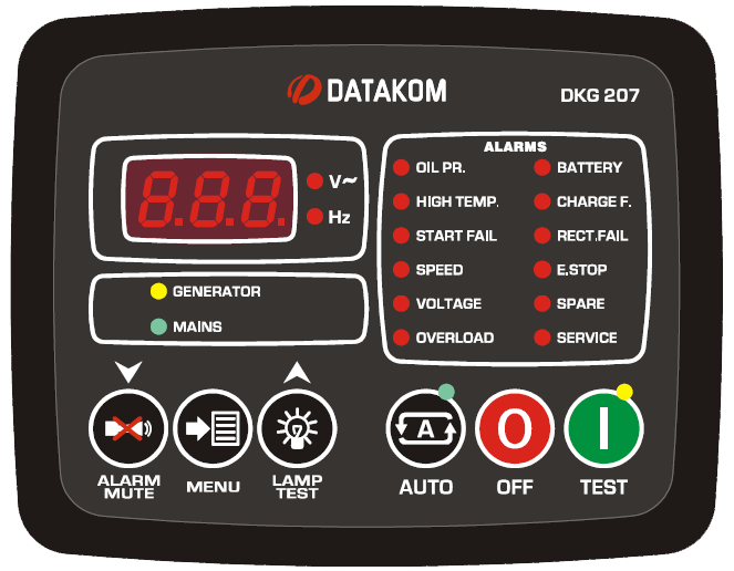 DATAKOM DKG-207 Automatic start mains failure control panel for generators (AMF)