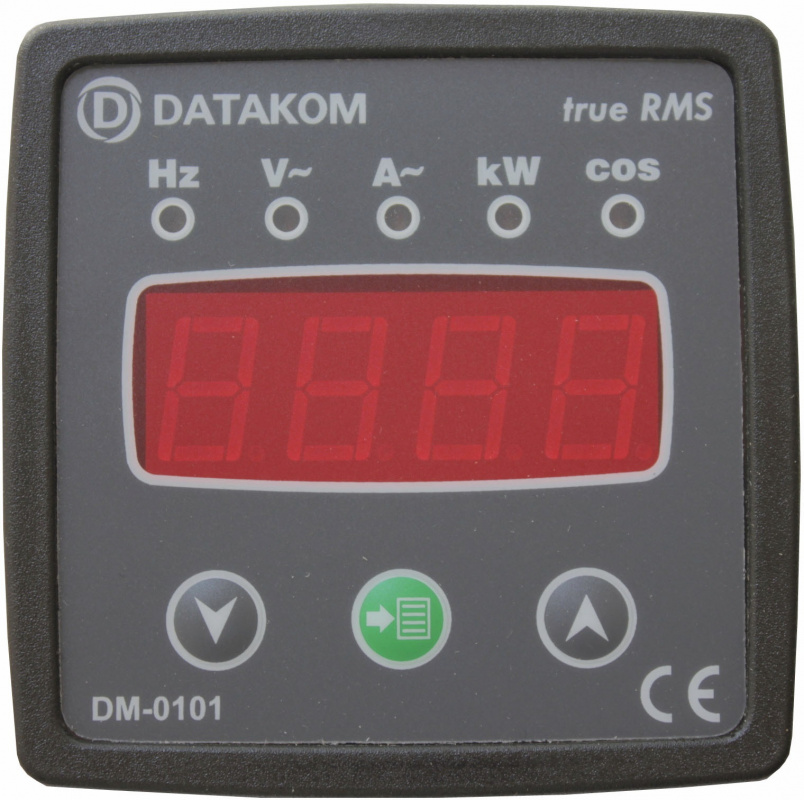 DATAKOM DM-0101 Multimeter panel, 1 phase, 72x72mm