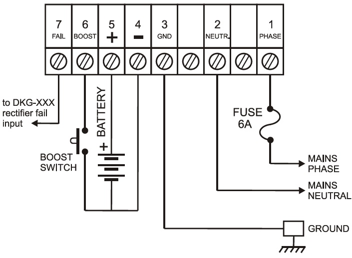 DATAKOM SMPS-243 Generator start battery charger / stabilized power supply (24V / 3A)