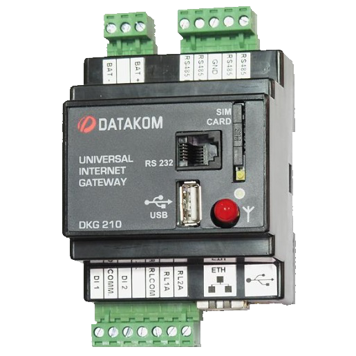 DATAKOM DKG-210-D2 RS232 + Ethernet Gateway, DC power supply
