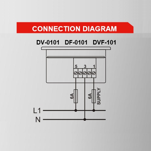 DATAKOM DV-0101 Voltmeter panel, 1 phase, 72x72mm, isolated power supply