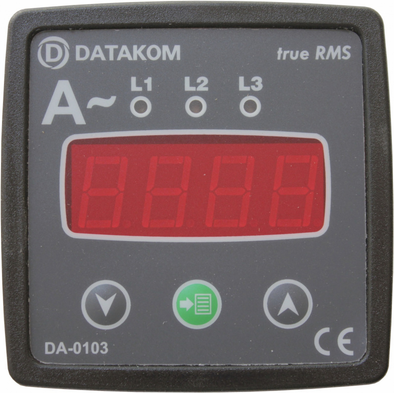 DATAKOM DA-0103 Ammeter panel, 3 phase, 72x72mm